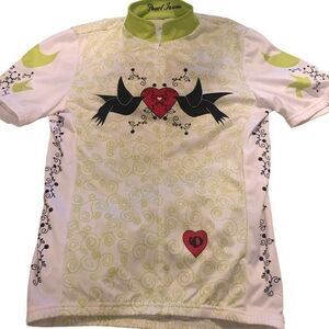 NEW!Pearl Izumi‎ Jersey Cycling Bike Lime Green Dove Bird Heart